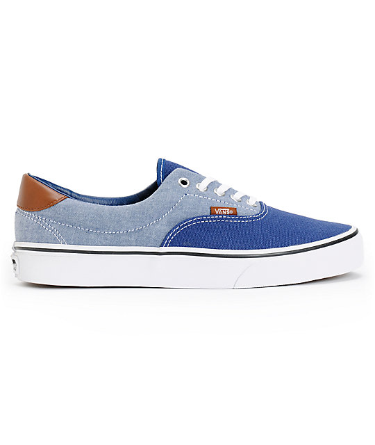 Vans Era 59 Blue Canvas & Chambray Skate Shoes | Zumiez