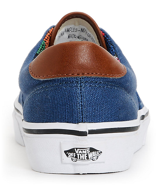 vans era blue leather