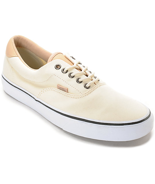 white and tan vans
