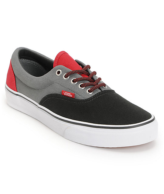 vans shoes black and red