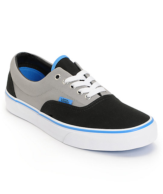 Vans Era Black, Grey, & Blue Skate Shoes (Mens) at Zumiez : PDP