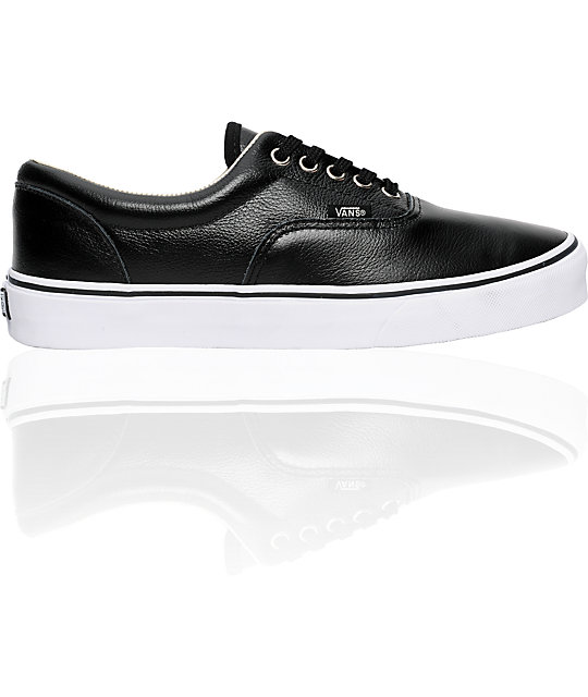 vans black leather era