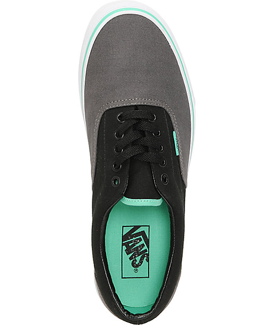 Vans Era Charcoal, Black, & Mint Green Skate Shoes | Zumiez