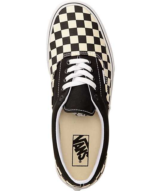 Vans Era Checkerboard Black & Natural Skate Shoes | Zumiez