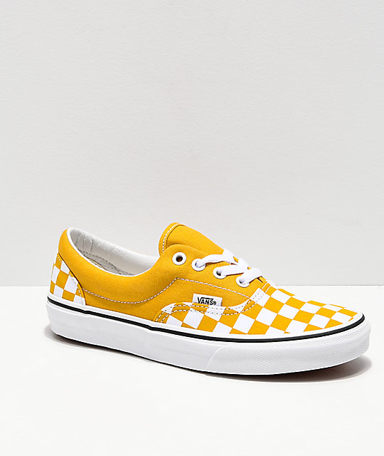 Vans Era Checkerboard Yolk Yellow Skate Shoes Vans Era Checkerboard Yolk Yellow Skate Shoes