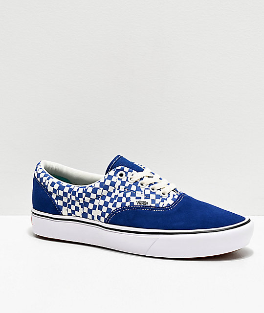 Vans Era ComfyCush Tear Blue & White Skate Shoes | Zumiez Schuhe Canvas) (Suede Era Comfycush Vans Blau Unisex