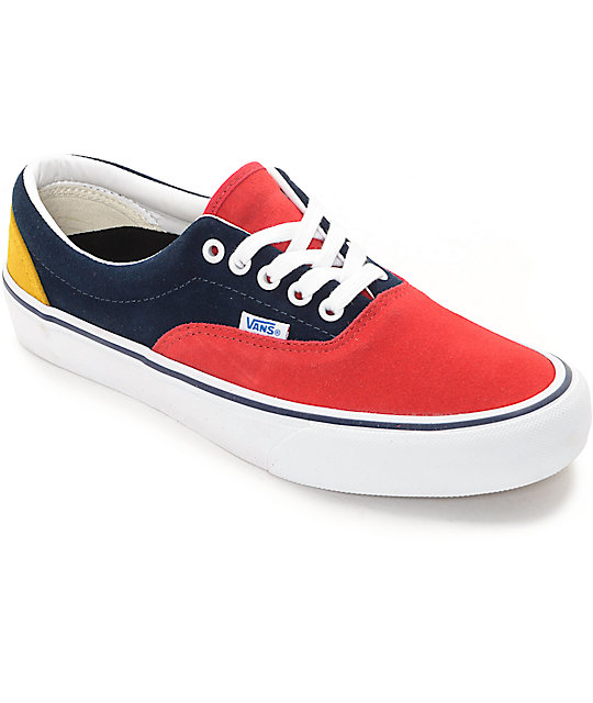 vans era pro 50th navy and red skate shoes