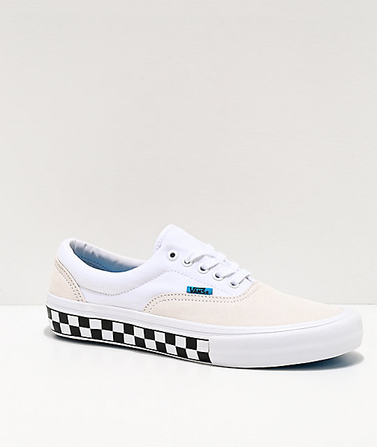Vans Era Pro Checkerboard White \u0026 Blue Skate Shoes | Zumiez
