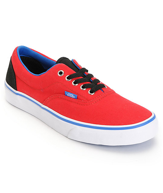 Vans Era Red, Blue, & Black Canvas Skate Shoes (Mens) at Zumiez : PDP