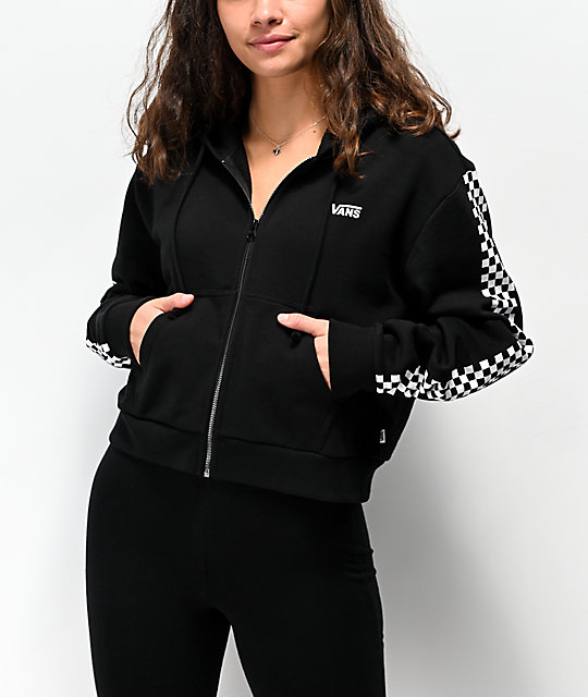 vans cropped zip up hoodie