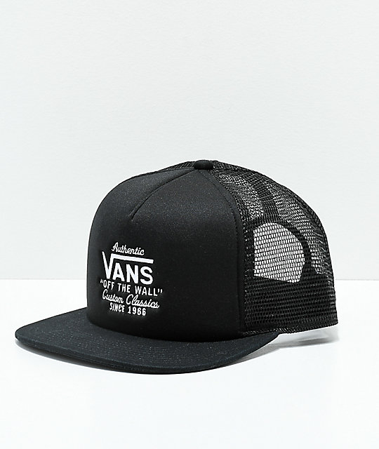 vans trucker hat black