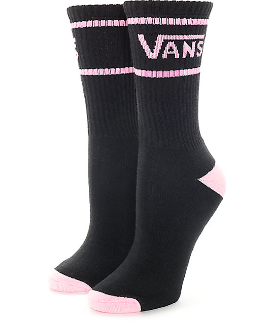 pink and black vans for girls