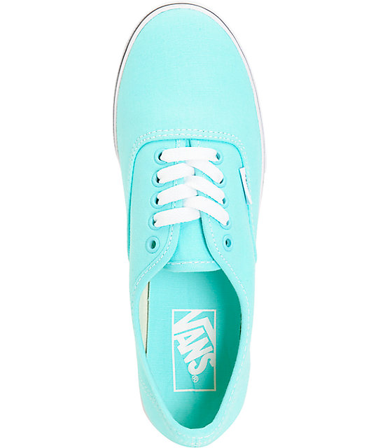 Vans Girls Authentic Lo Pro Aqua Splash & True White Shoes | Zumiez