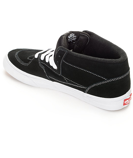 black vans with white stitching