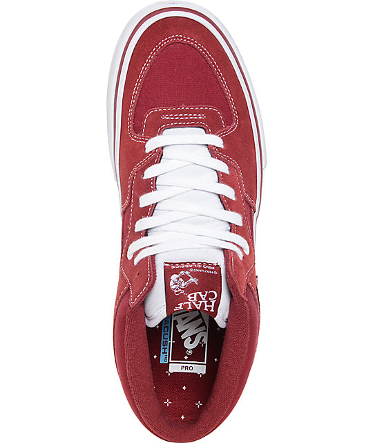 Vans Half Cab Pro Biking Red and White Skate Shoes | Zumiez