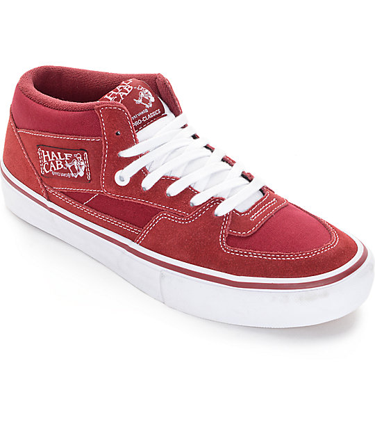 Vans Half Cab Pro Biking Red and White Skate Shoes | Zumiez