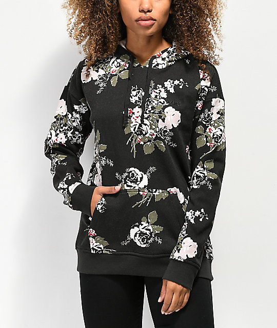 vans floral hoodie