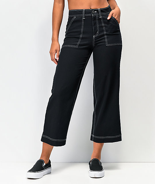 pantalones vans mujer negro