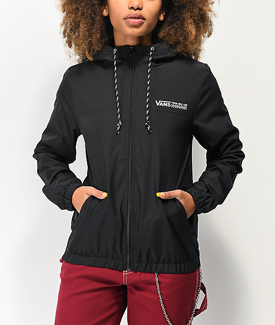 vans kastle black windbreaker jacket