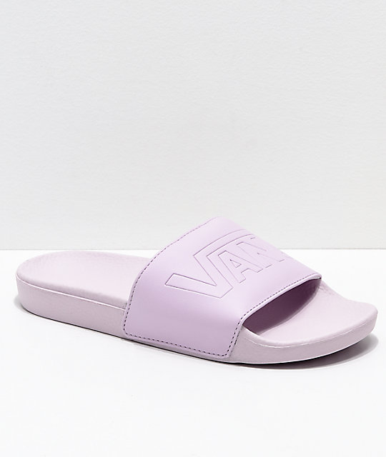 lavender slide sandals