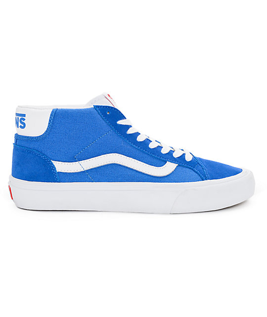 Vans Mid Skool Pro 50th Blue & White Shoes | Zumiez