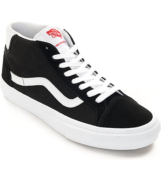 Vans Mid Skool Pro zapatos de skate en blanco y negro | Zumiez