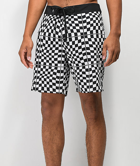 vans checkerboard swim trunks