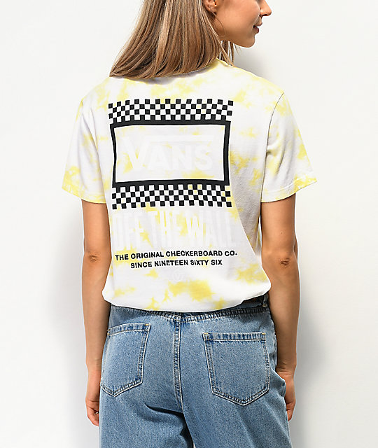 yellow and white vans shirt