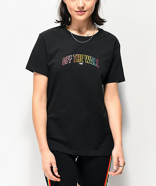 vans off the wall rainbow t shirt