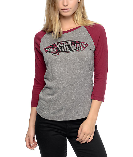 camiseta vans burdeos