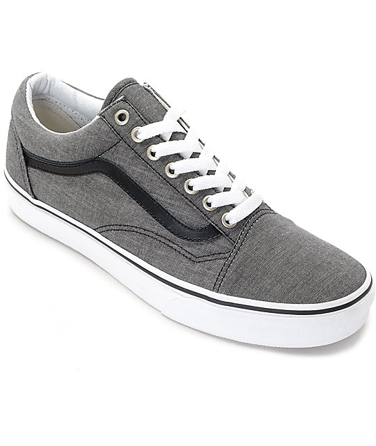 black and gray old skool vans