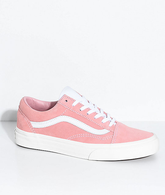 pink and white vans blue and grey