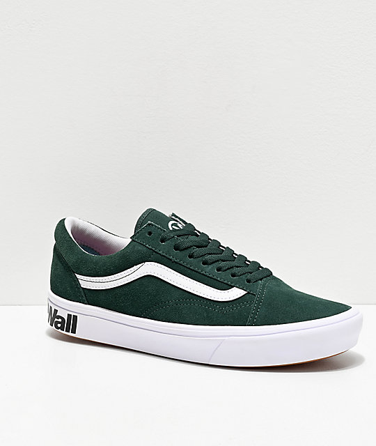 green and grey vans shoes