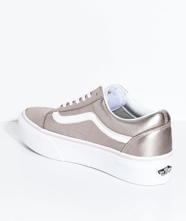 vans gold and white