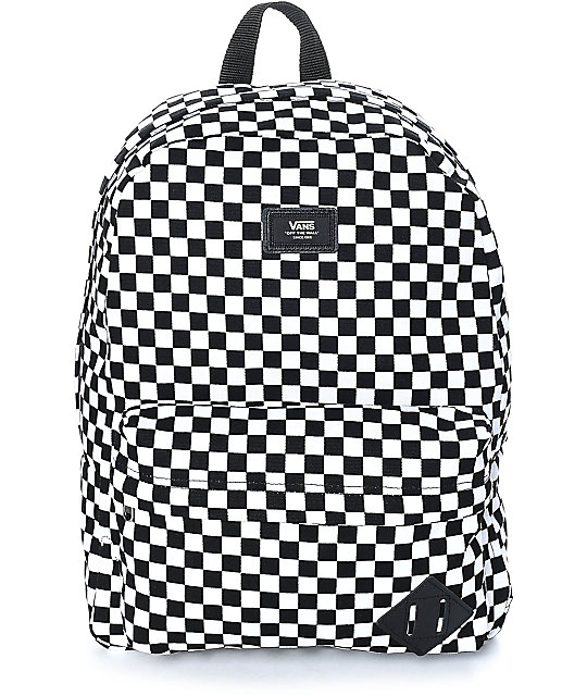 vans old skool ii black & white checkerboard backpack