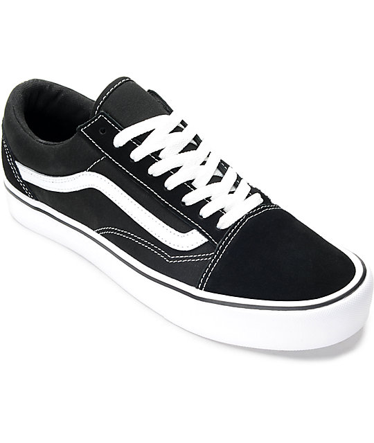 Vans Old Skool Lite Black & White Skate Shoes | Zumiez