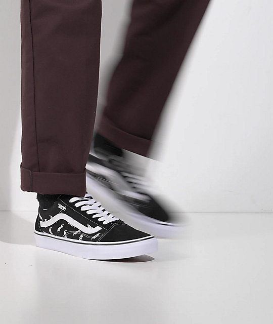 Gepensioneerde Ambient vleet Vans Old Skool Logo Black & White Skate Shoes