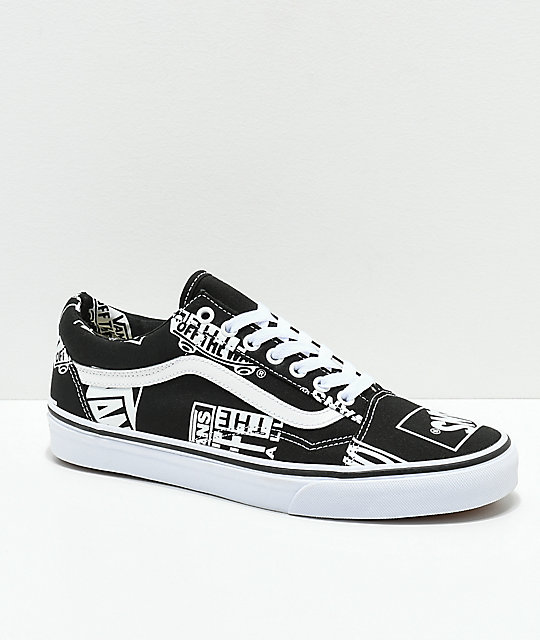 black and white vans zumiez