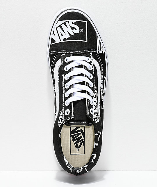 vans old skool mujer negro mix logo vans old skool mujer negro mix logo