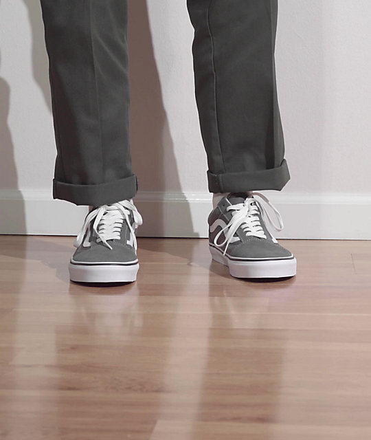 Vans Skool Grey & White Skate Shoes