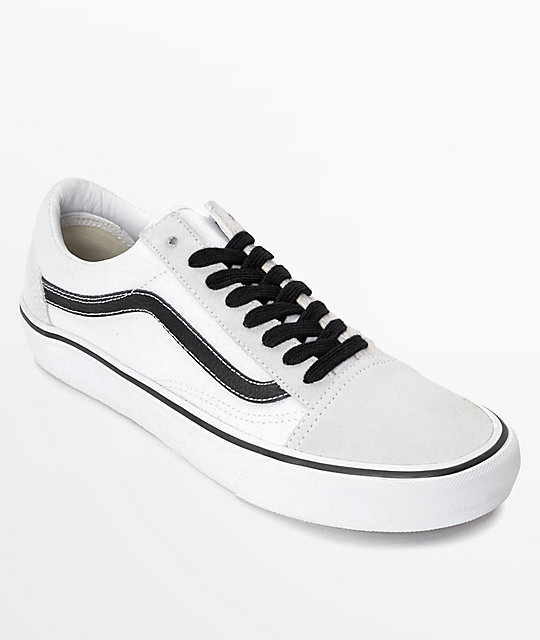 Vans Old Skool Pro 50th Anniversary White & Black Skate Shoes | Zumiez