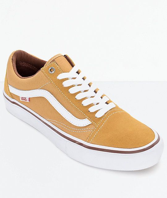 Vans Old Skool Pro Amber & White Shoes | Zumiez