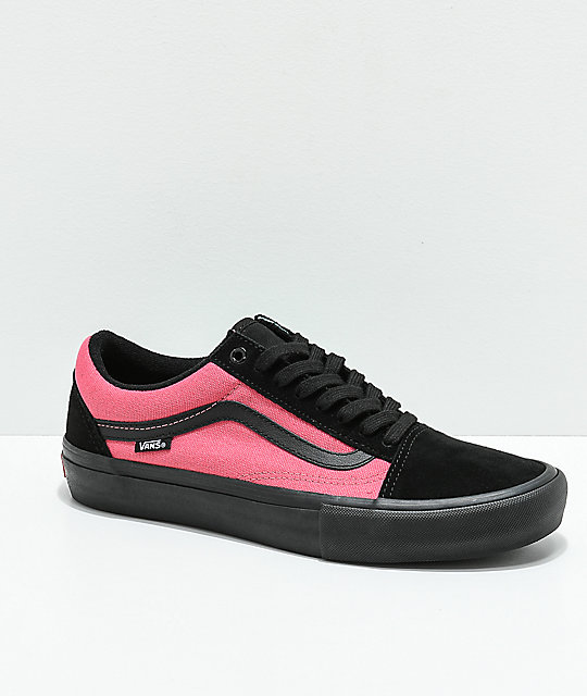 pink and black vans shoes
