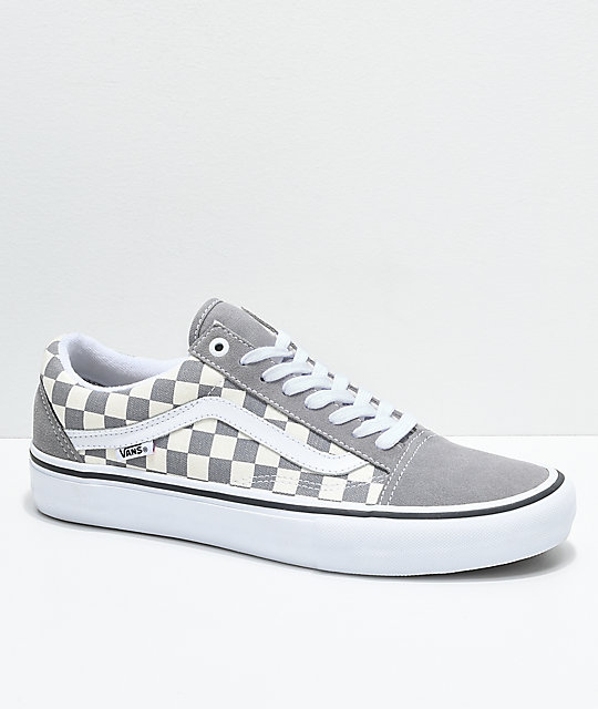 grey checkerboard vans womens