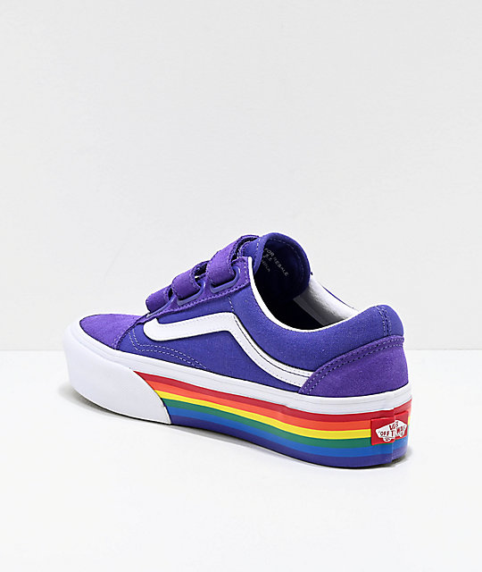 purple and rainbow vans