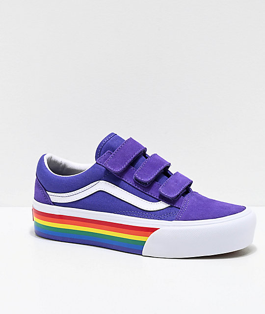 rainbow colored vans shoes