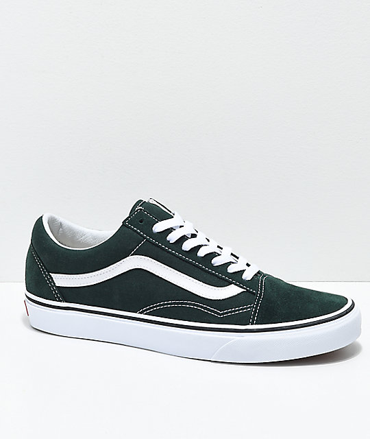 Vans Old Skool Scarab Green & White Skate Shoes | Zumiez