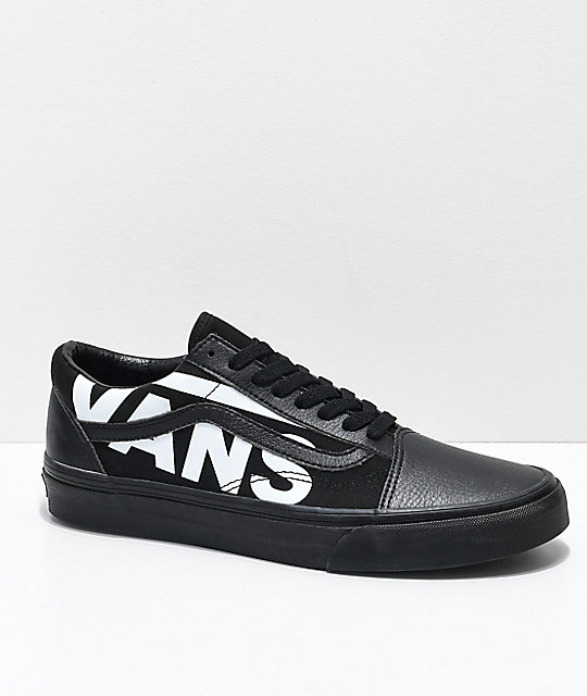 white leather old skool vans with black stripe