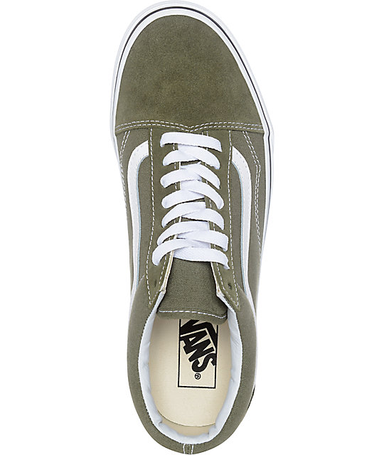 Vans Old Skool Winter Moss Green & White Skate Shoes | Zumiez.ca