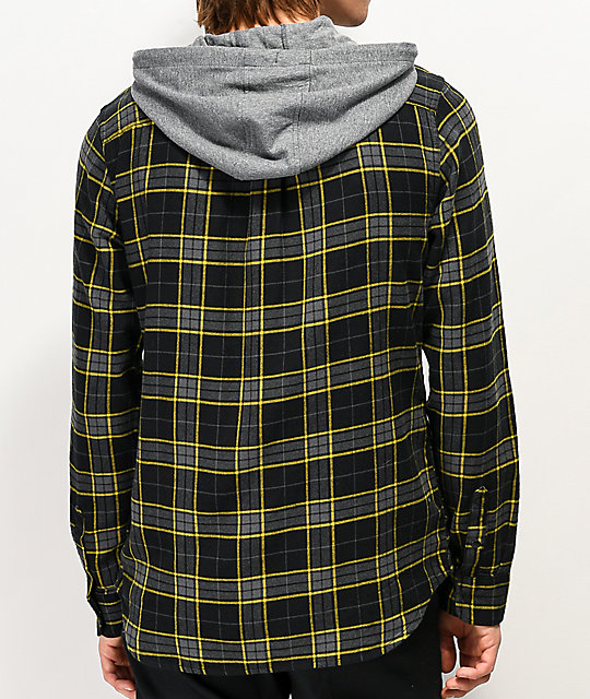 yellow flannel hoodie